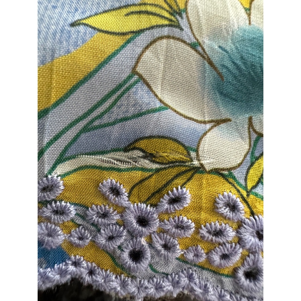 Johnny Was Anji Blouse Altair Floral Tassel V-Neck Top Teal Multi C18726-4 Small - Picture 10 of 13